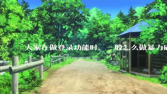 大家在做登录功能时，一般怎么做暴力破解防护？